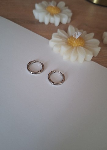 Gümüş mini halka küpe - Görsel 2