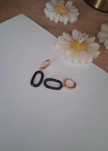 Siyah detaylı küpe #siyah - Görsel 2