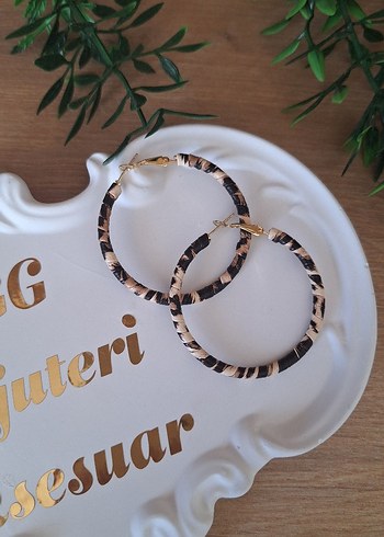 Diğer leopar #halka küpe 5cm.