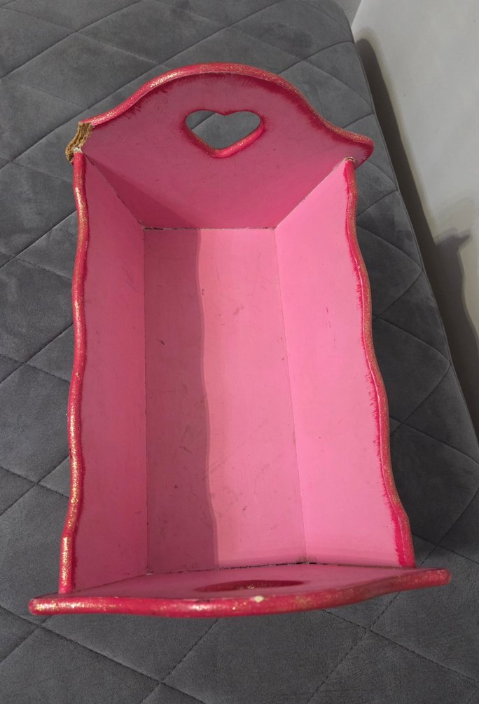 Pastel Pembe Ahşap Bebek Beşiği (Oyuncak) - Görsel 4