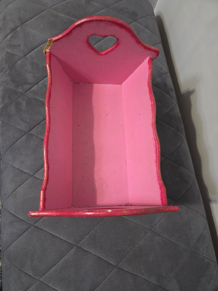 Pastel Pembe Ahşap Bebek Beşiği (Oyuncak) - Görsel 5