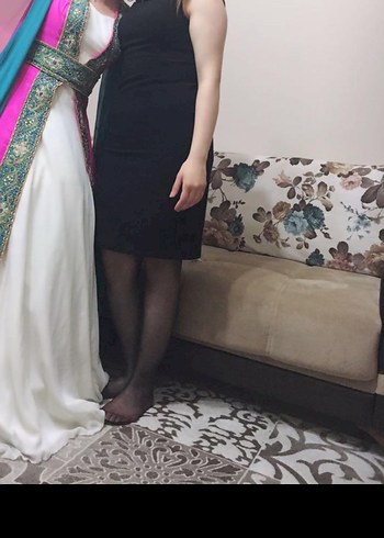 38 Beden siyah Renk Siyah Drapeli Midi Kadın Elbise