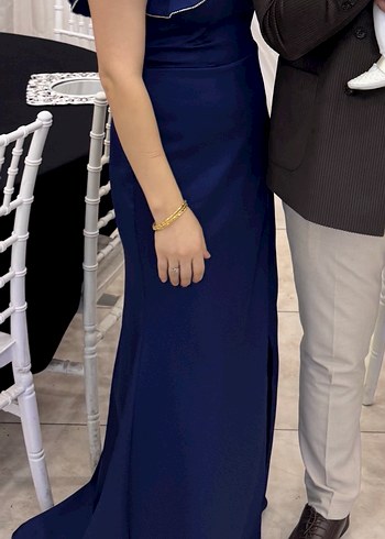 Kadın Lacivert Uzun Abiye Elbise - Görsel 2