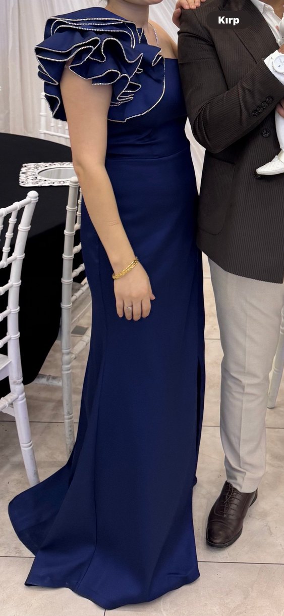 Kadın Lacivert Uzun Abiye Elbise - Görsel 2
