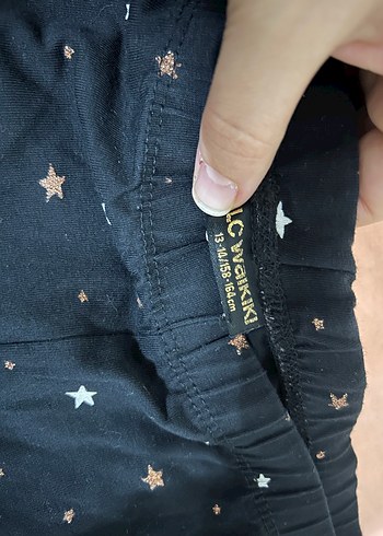 Kız Çocuk Siyah Yıldız Desenli Tayt - Görsel 2