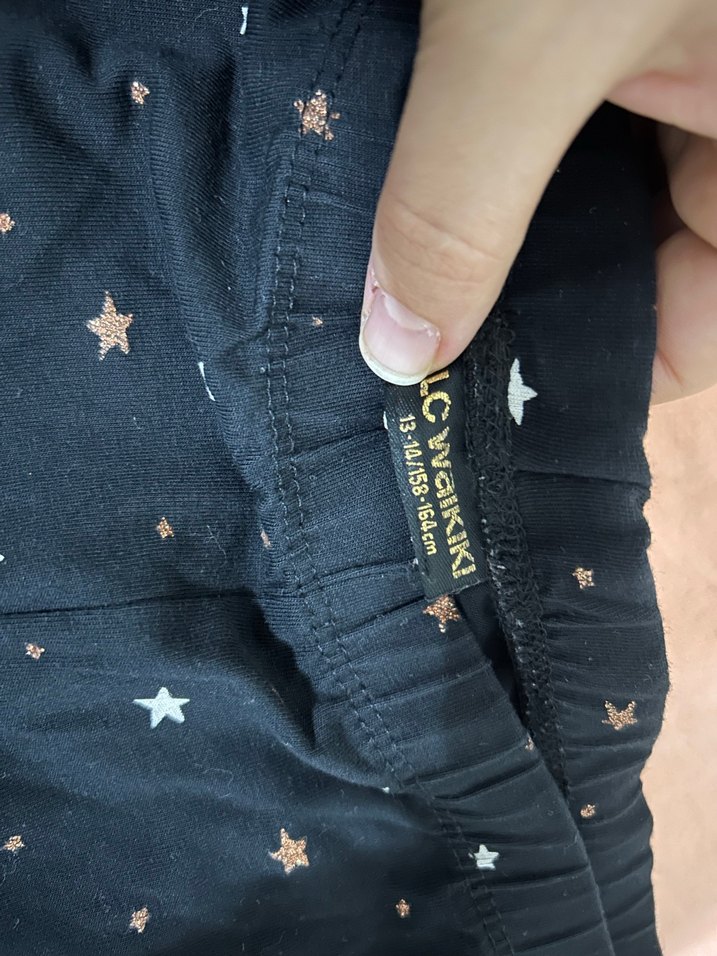 Kız Çocuk Siyah Yıldız Desenli Tayt - Görsel 2