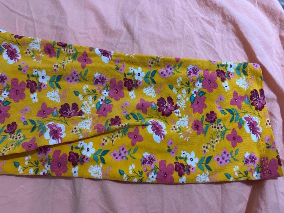 Sarı Çiçekli Kız Taytı - Görsel 2