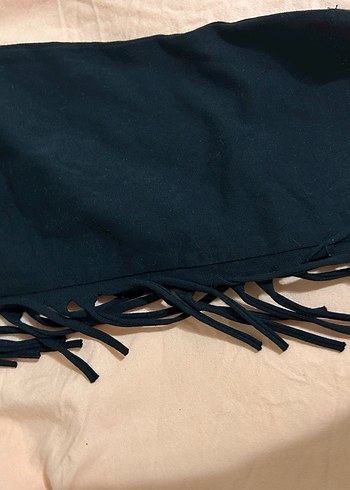 Siyah Süet Püsküllü Uzun  Tayt - Görsel 3