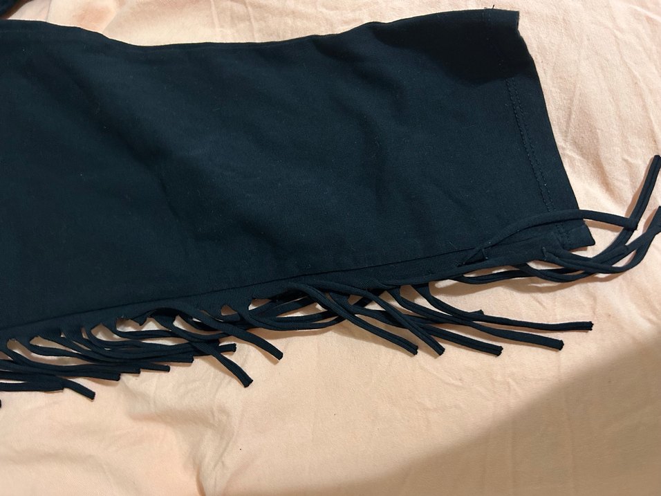 Siyah Süet Püsküllü Uzun  Tayt - Görsel 3