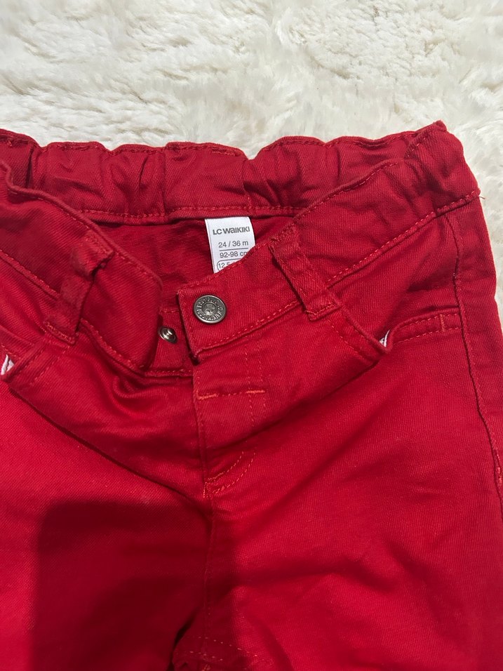 Kırmızı Erkek ÇocukPantolon - Görsel 2