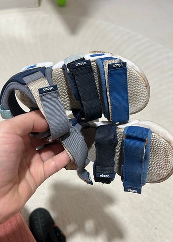 Çocuk Mavi Gri Cırt Cırtlı sandalet - Görsel 2