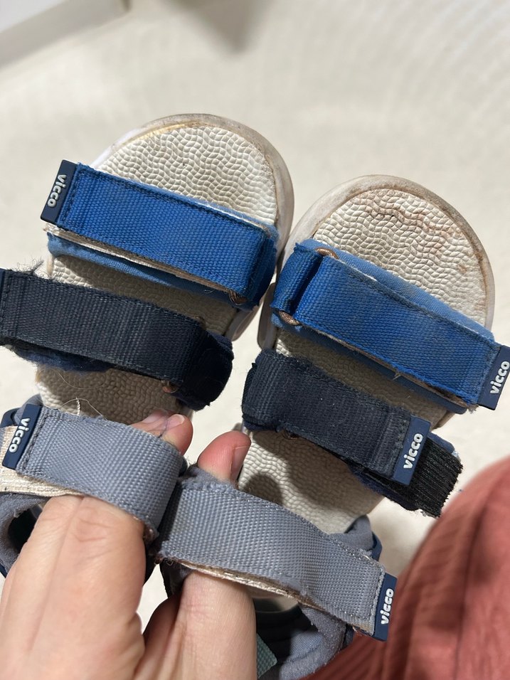 Çocuk Mavi Gri Cırt Cırtlı sandalet - Görsel 4