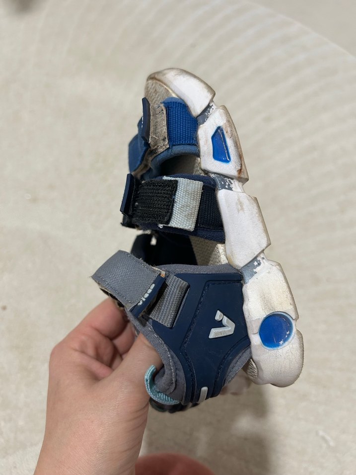 Çocuk Mavi Gri Cırt Cırtlı sandalet - Görsel 3