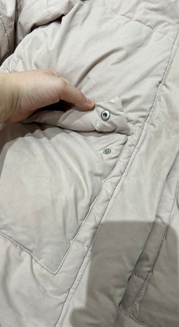 Kapüşonlu Bej Kışlık Mont - Görsel 3