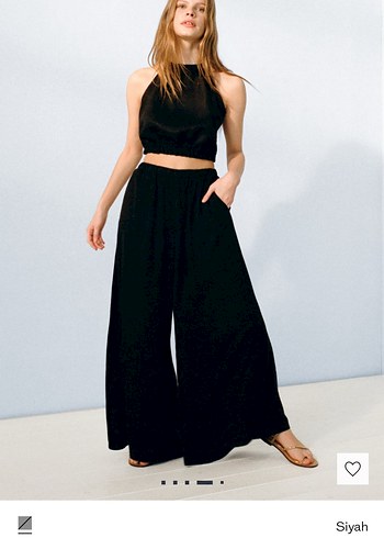 Siyah Rahat Kesim Kadın Pantolon - Görsel 4