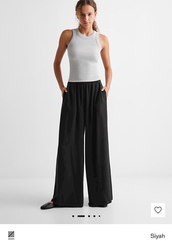 Siyah Rahat Kesim Kadın Pantolon - Görsel 2