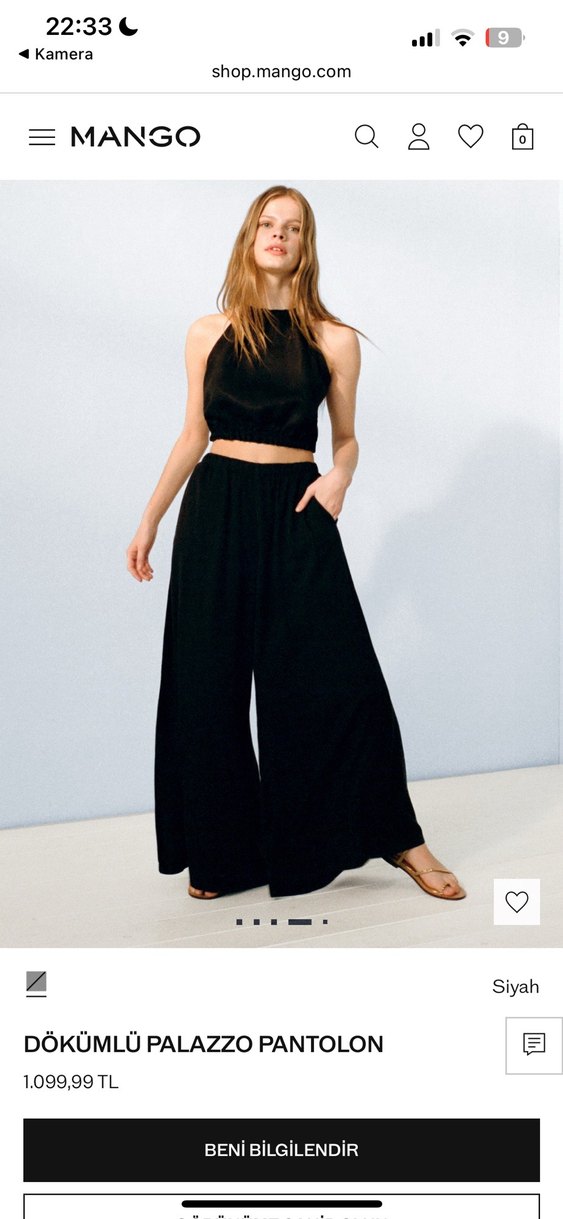 Siyah Rahat Kesim Kadın Pantolon - Görsel 4