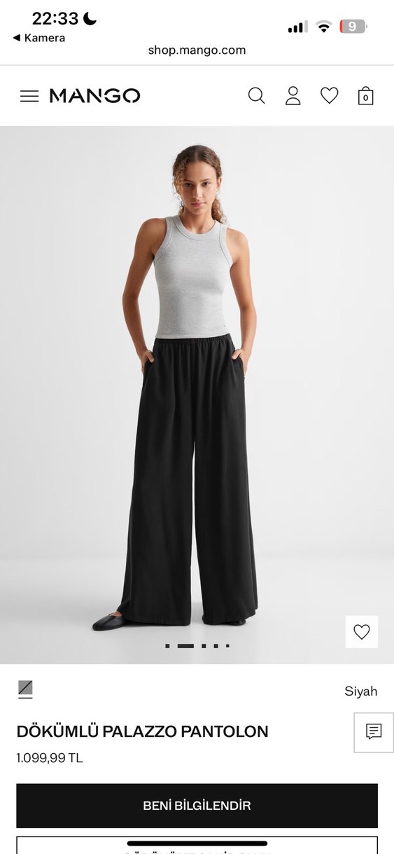 Siyah Rahat Kesim Kadın Pantolon - Görsel 2