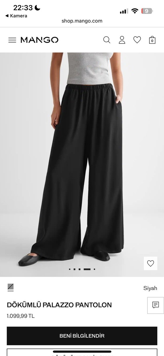 Siyah Rahat Kesim Kadın Pantolon - Görsel 5