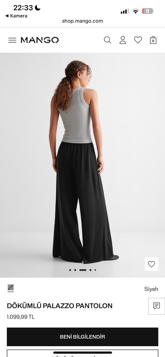 Siyah Rahat Kesim Kadın Pantolon - Görsel 3