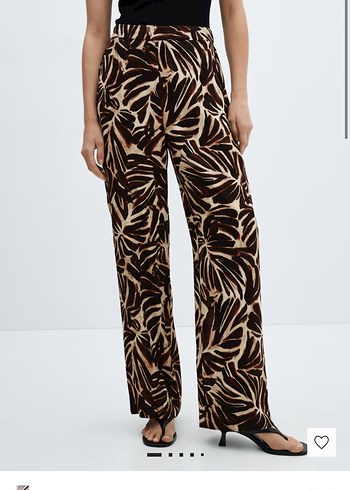 Kahverengi Zebra Desenli Kemerli Kadın Pantolon - Görsel 3