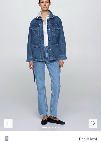 Kadın Mavi Kemerli Denim Ceket - Görsel 5