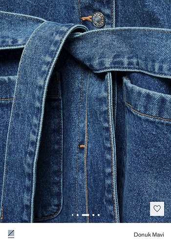 Kadın Mavi Kemerli Denim Ceket - Görsel 6