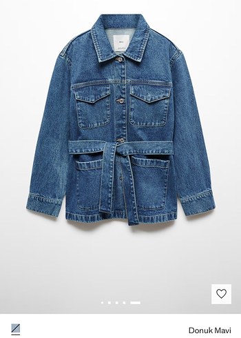 Kadın Mavi Kemerli Denim Ceket - Görsel 7