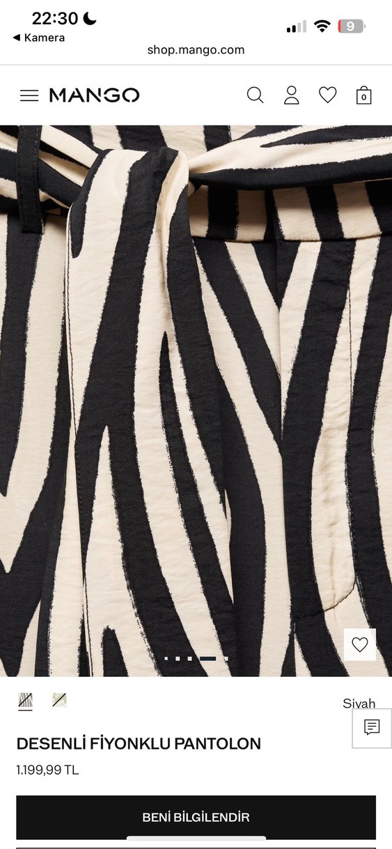 Zebra Desenli Pilili Midi Kadın Pantolon - Görsel 4