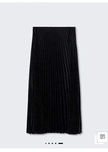 Kadın Siyah Piliseli Midi Etek - Görsel 5