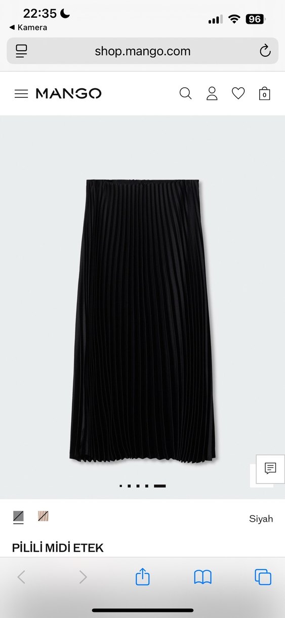 Kadın Siyah Piliseli Midi Etek - Görsel 5