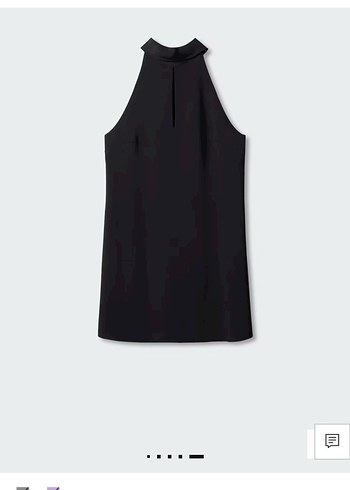 Siyah Yüksek Yakalı Mini Elbise - Görsel 5