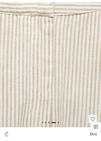 Kadın Keten Bej Midi Kumaş Pantolon - Görsel 4