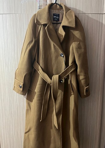 MANGO Kemerli Yün Palto - Görsel 6