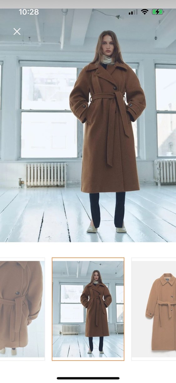 MANGO Kemerli Yün Palto - Görsel 2