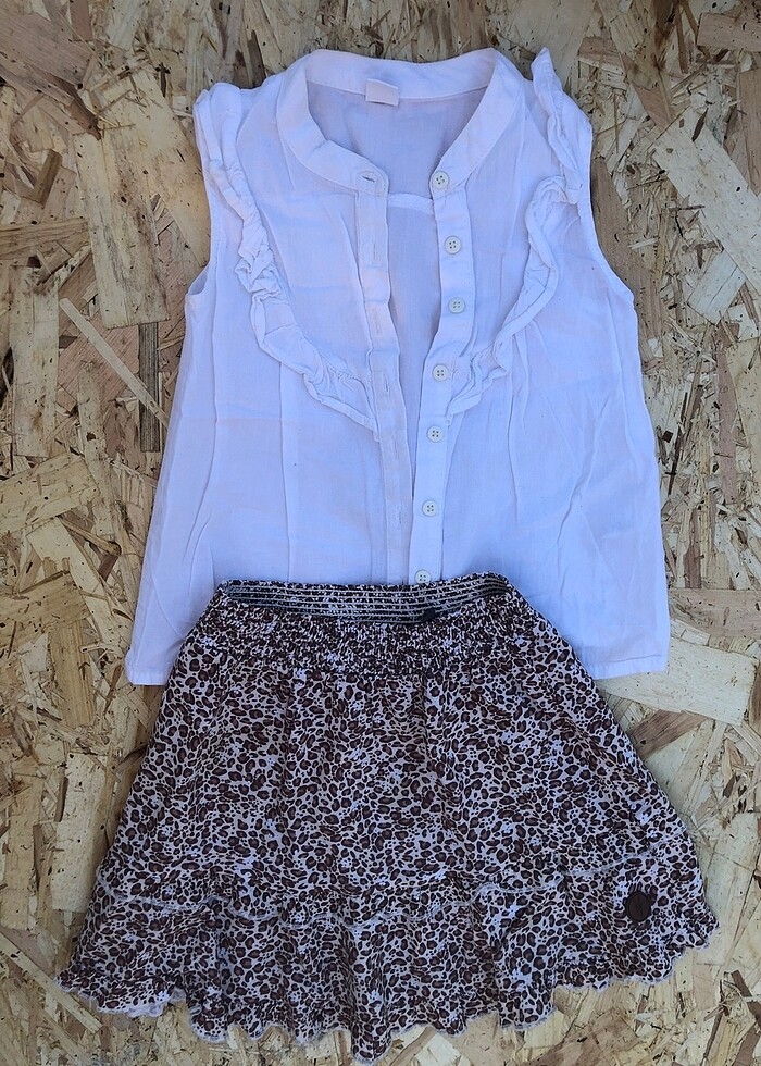 İkili takım gömlek 4-5 yaş LCW lepoar etek LEV marka - Görsel 2