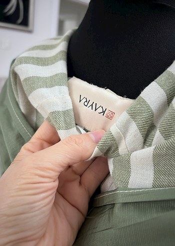 Katta Kadın Haki Uzun Fermuarlı kap - Görsel 6