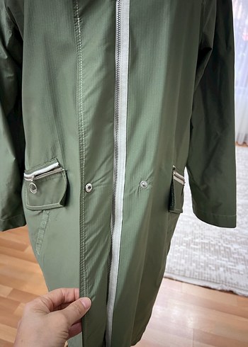 Katta Kadın Haki Uzun Fermuarlı kap - Görsel 2