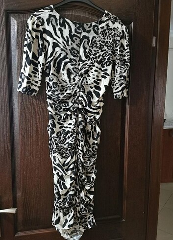 Diğer Leopar Midi Boy Elbise