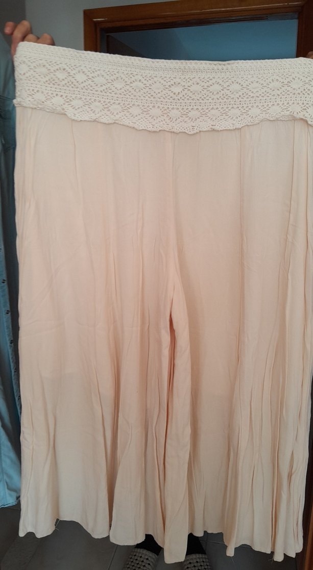 Bej Uzun Keten Bohem Etek - Görsel 3