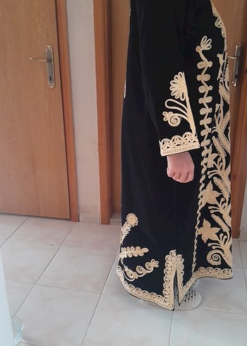 İşlemeli Siyah Uzun Bohem Elbise - Görsel 4