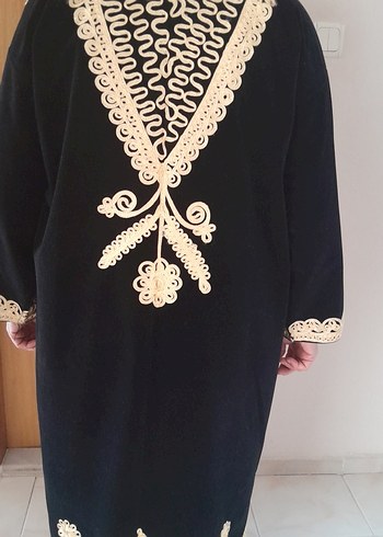 İşlemeli Siyah Uzun Bohem Elbise - Görsel 3