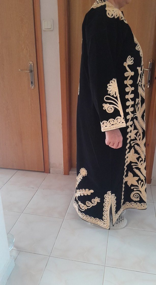 İşlemeli Siyah Uzun Bohem Elbise - Görsel 4