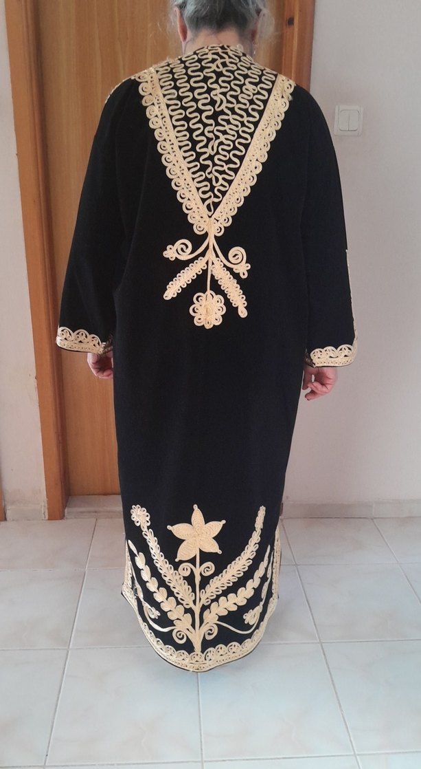 İşlemeli Siyah Uzun Bohem Elbise - Görsel 2