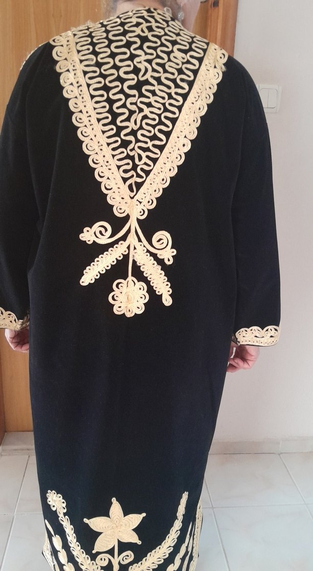 İşlemeli Siyah Uzun Bohem Elbise - Görsel 3