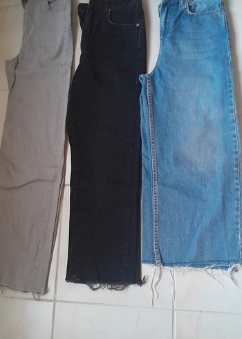 Kadın Siyah Midi Boy Denim Pantolon - Görsel 10