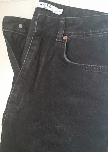 Kadın Siyah Midi Boy Denim Pantolon - Görsel 2