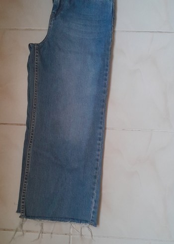 Kadın Siyah Midi Boy Denim Pantolon - Görsel 5