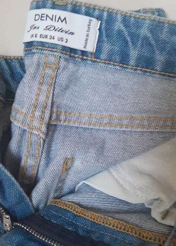 Kadın Siyah Midi Boy Denim Pantolon - Görsel 6