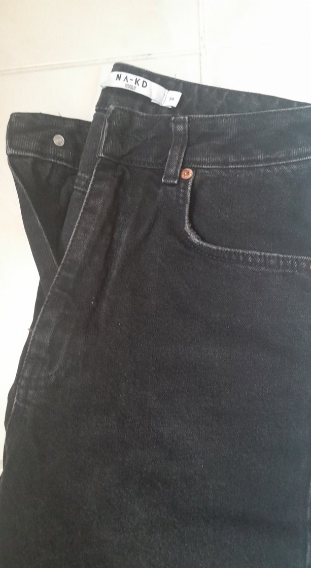 Kadın Siyah Midi Boy Denim Pantolon - Görsel 2